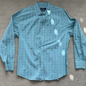 Vineyard Vines Green, Blue and White Checkered Shirt